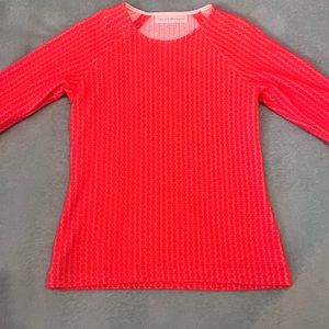Lesley Evers M orange form fitting light sweater - Bay Area designer